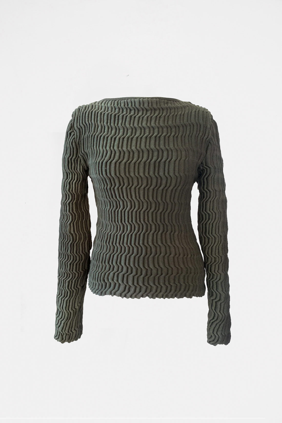 Wave Knit Top in Green